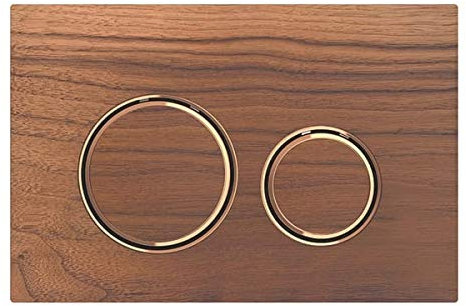 Geberit Flush Plate Matte Black American Walnut Sigma21 for Double Flush Red Gold