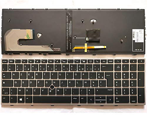 Clavier Français AZERTY rétro-éclairé pour HP EliteBook 850 G5 / 850 G6 / 855 G5 / 855 G6 / 755 G5 / 755 G6 / 750 G5 / 750 G6 / ZBook 15u G5 G6 L11999-051 L17970-051 L14366-051 HPM17B7 FR BE