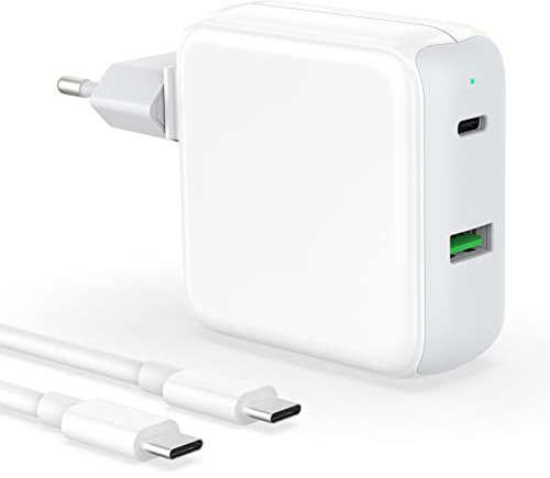 IFEART 67W Caricatore USB C a 2 Porte Alimentazione Compatibile per con MacBook Pro/Air, 2024 iPad Pro/Air, iPhone 15/Pro/Max, Galaxy S24/S23, Note 20/10+, Pixel, 2M Cavo USB-C
