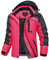 MAGCOMSEN Damen Winter Wanderjacke Wasserdicht Winddicht Softshelljacke mit Abnehmbarer Kapuze Damen Gefüttert Fleecejacke Bergsteigen Ski Jacken Verdickt Funktionsjacke Rosa L
