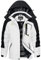 KEFITEVD Winterjacke Damen Warm Funktionsjacke Wasserabweisend Langarm Stehkragen Übergangsjacke mit Zip Taschen zum Snowboarden Skijacke Weiß-Schwarz XXL