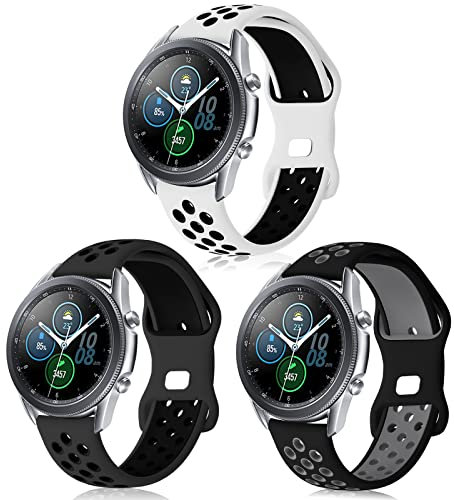 Armband kompatibel mit Samsung Galaxy Watch 3 45 mm/Galaxy Watch 46 mm Armband, 22 mm Silikonarmband für Gear S3 Frontier/Classic/Huawei Watch GT 46 mm/GT 2 46 mm/GT2 Pro/Amazfit GTR 47 mm