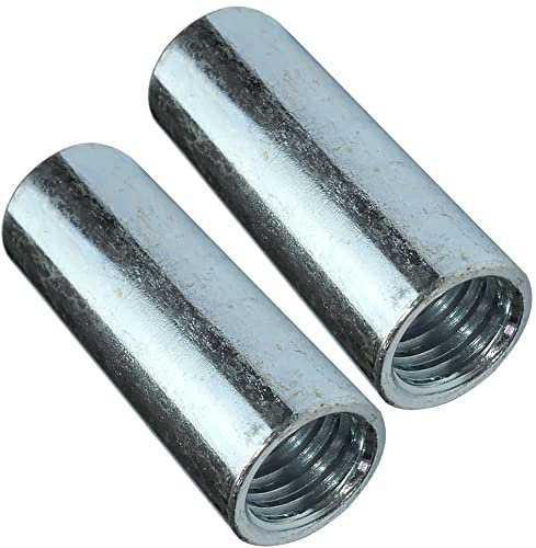 AERZETIX - C49636 - Set di 2 dadi manicotti di accoppiamento M12x40x15mm filettato - manicotto prolunga cilindrico tondo - in acciaio zincato