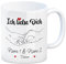 Kaffeebecher Ich Liebe dich - personalisierte Tasse mit euren Namen und Datum - Herzen und zwei Händen als liebevolles Geschenk zum Valentinstag für den Partner oder die Partnerin Liebe zeigen