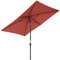 Outsunny 2 x 3(m) Garden Parasol Umbrella, Rectangular Outdoor Market Umbrella Sun Shade with Crank & Push Button Tilt, 6 Ribs, Aluminium Pole, Wine Red