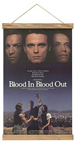 YBEL Filmposter Blood in Blood Out, Stoffbild, Kunst, Holzrahmen, zum Aufhängen, für Raumdekoration, Ölleinwand, Geschenk
