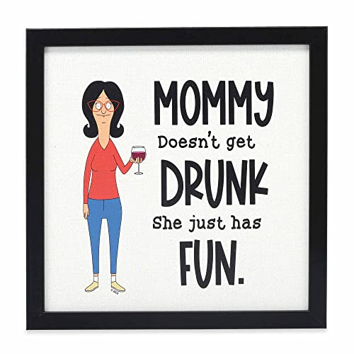 Bob's Burgers Linda Belcher Mommy Doesn't Get Drunk Framed Wood Wall Decor - Funny Bob's Burgers Wall Art for Home