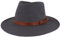 Breiter Rollbarer Outdoor Filzhut 100% Wolle Wasserabweisend faltbar Ledergarnitur Anthrazit, 57