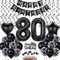 Schwarz 80. Geburtstag Dekoration, Luftballon 80. Geburtstag Deko, Schwarz Tortendeko Geburtstag 80 Jahre Mann, Deko 80. Geburtstag Manner Frau, Schwarz Deko 80. Geburtstag Ballons