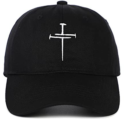 Quanhaigou Baseballkappe, verstellbar, modische Hüte für Männer und Frauen, Polo, Trucker, Unisex-Stil, Kopfbedeckung, Schwarz-weißes Kreuz, Einheitsgröße