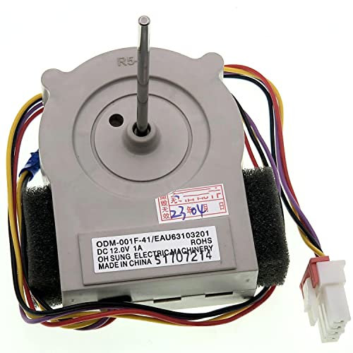 EAU63103201 ODM-001F-41 Fridge Motors Refrigerator Evaporator Fan Motor Compatible with Kenmore, Kenmore Elite and LG Refrigerator, DC 12V 1A