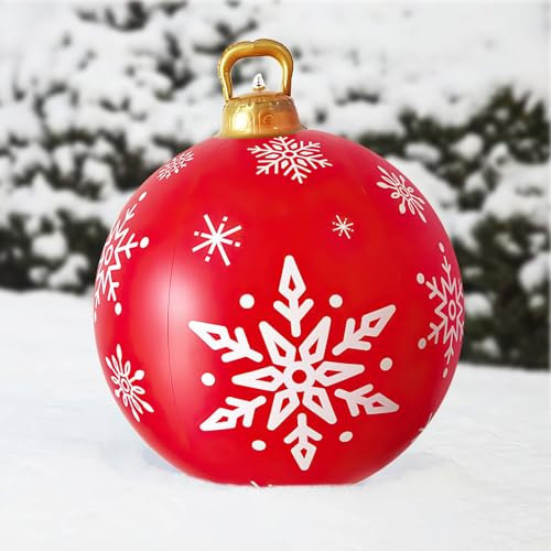 Weihnachten Aufblasbar Ball,Aufblasbar Weihnachtskugel,Aufblasbare PVC Weihnachtskugeln,Geeignet für Weihnachtsfeierdekoration, Heimdekoration und Gartendekoration im Freien