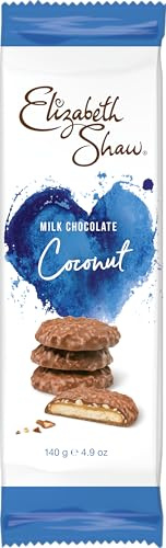 Elizabeth Shaw Coconut Milk Chocolate Crisp Biscuits Case Pack (10 x 140g) Crisp Biscuit covered in Coconut, Hazelnuts and Chewy Caramel - Luxury - Biscuits - Treat - Sharing - Gift