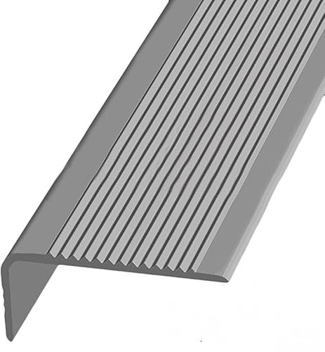JUUBND Treppe Kantenband Treppenstufen, Treppenprofil, Treppenkante, Breite 3 x 7 cm, Treppenkantenschutz, rutschfeste Gummi-Treppenstufen für den Außenbereich-Gray||2m