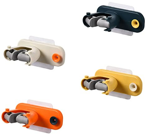 STOBAZA 4 Piezas Colgador de fregona escobas domésticas Soporte de Pared para escobas sujeta escobas Pared Colgador Escoba trapeador de Limpieza trapeadores Soporte de Pared para fregona