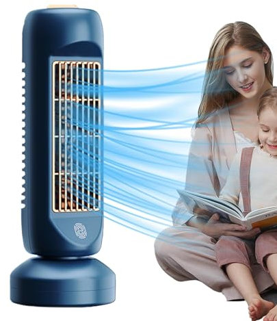 Ventilador de torre portátil, ventilador de torre | Ventilador de torre silencioso oscilante | Pequeño ventilador de 2400 mAh ajustable de 3 velocidades, portátil para el trabajo,