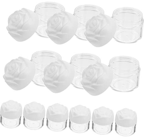 VINTORKY Leere Behälter Für Gesichtscreme Mit Rosenblütendeckel 12-teiliges Set 20 G Reisegröße Robust Zur Aufbewahrung Von Kosmetika