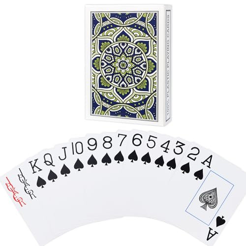 Aomaic Pokerkarten Plastik Kartenspiel wasserdichte Spielkarten Spielkarten Plastik Jumbo Pokerkarten Kunststoff Spielkarten für Erwachsene Senioren Familien Kartenspiele Party Strand Reise