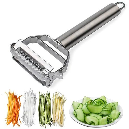 Multi-Function Stainless Steel Peeler,2024 New Creative Vegetable Peeler with Hang Hole,Household Portable Vegetable Julienne Peeler for Potato,Carrot,Fruit