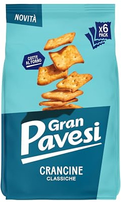 Gran Pavesi Cracker Le Crancine Gusto Classico, Cotte al Forno | Snack Salato e Croccante, Confezione da 6 Monoporzioni da 30gr