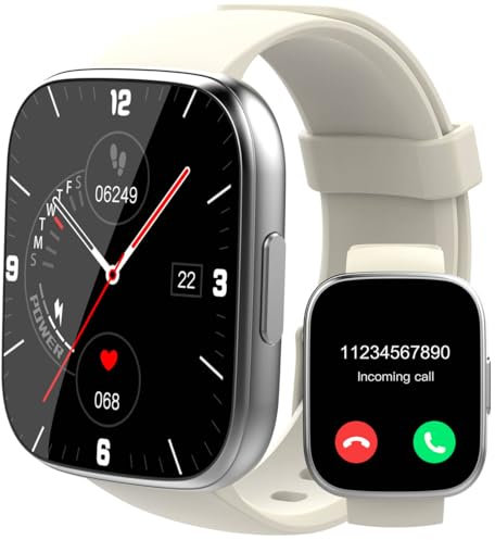 Reloj Inteligente Hombre Mujer, 2025 Smartwatch 1.95 Llamada Bluetooth, 112 Modos Deportivos, Pulsera Actividad con Monitor de Ritmo Sueño y Cardíaco, IP68 Smart Watch para Android iOS, Blanco
