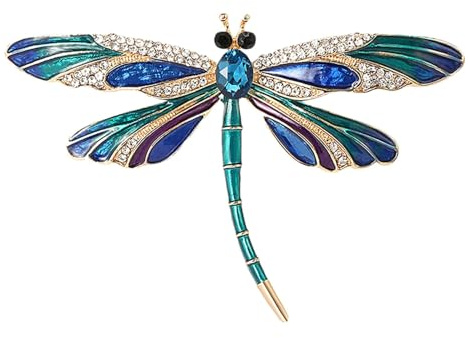 Libellen Hutclip Pin - Strass Pins Charm, Fliegende Drachenbrosche | Libellenschmuck Accessoire, Tierbrosche für Weihnachten, Muttertag, Erntedankfest, Geburtstagsgeschenk