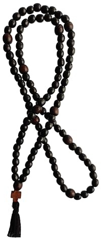 Generic Christian Orthodox Komboskoini Prayer Rope Natural Oak Wooden Chotki 100 Beads Set Unisex Adults, S, Wood