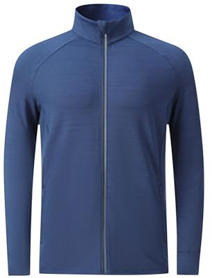 Herren Sweatjacke Herbst Solide Farbe Design Reißverschluss Tasche Stretch Stoff Sport Langarm Ohne Kapuze Lässige Sportjacke, Übergangsjacke Sweatshirt Leicht Bequem, Strickjacke Stilvoller Slim Fit