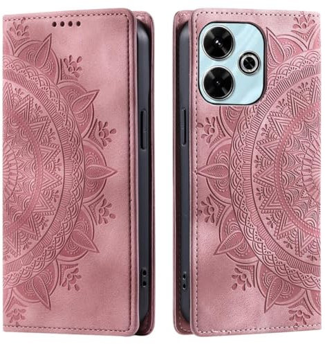 CoverKingz Handyhülle für Xiaomi Redmi 13 5G/4G - Handytasche mit Kartenfach Wallet Case Cover - Handy Hülle klappbar Motiv Mandala Rose
