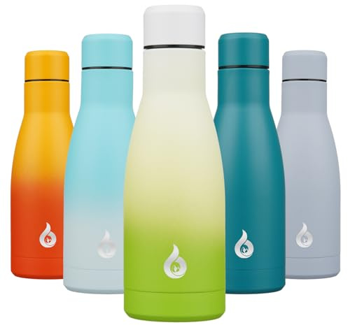 BJPKPK Insulated Water Bottle 12oz Small Stainless Steel Water Bottles Reusable Cup Metal Thermos Keep Cold and Hot,Elegant Green