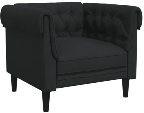Hommdiy Chesterfield-Sessel,Polstersofa Loungesofa Wohnzimmersofa Schwarz Stoff