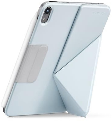 PITAKA Folio Case for iPad Mini 6/Mini 7 (2024 A17 Pro 7th Generation), Magnetic iPad Stand Slim Folio Cover, 4 Placement Angles with Apple Pencil Holder & Auto Wake/Sleep [MagEZ Folio 2] Blue