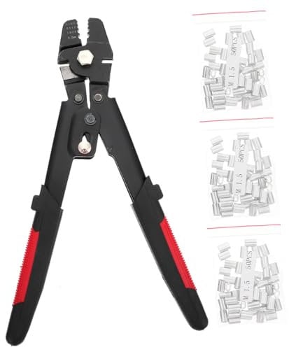 HOMOCONO Crimpzange Für Drahtseile Aus Edelstahl 8-wort-crimpzange Mit Aluminiumhülsen Kompakte Und Leicht Zu Verstauende Crimpzangen Für Drähte Und Anschlussklemmen