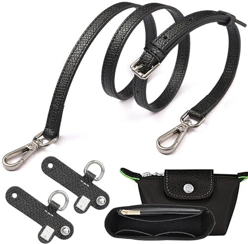 Organizer für Longchamp Tasche,Schultergurt für Longchamp Tasche Damen,Tragegurt für Longchamp,Taschen Organizer für Longchamp Mini,Organizer für Longchamp Pliage Mini,Purse Organize(Schwarz)