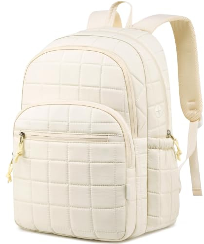 kadilong Rucksack Laptop Damen 15,6 Zoll Schulrucksack Mädchen Teenager Schultasche für Uni,Tagesrucksäcke Daypack Arbeitstasche Lehrertasche für College Reise,Beige