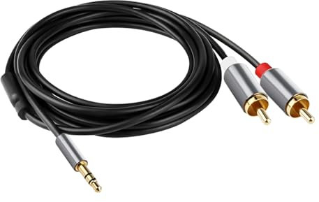 Cable Macho 2 RCA Macho USB C, Cable Audio Estéreo USB C a 2 RCA con Chip DAC HiFi, Conectores Compatible con iPhone 15 iPad Pro Samsung Galaxy PS5 PS4 Huawei Amplificadores HDTV Home Cinema, 2 Metros