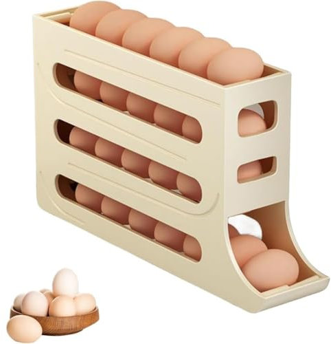 Eierbehälter für Kühlschrank,4 Etagen Eierbehälter für Kühlschrank,Eierhalter,Eierhalter Kühlschrank,Eier Aufbewahrung,Stapelbarer Eier-Organizer,Eier Aufbewahrung Kühlschrank