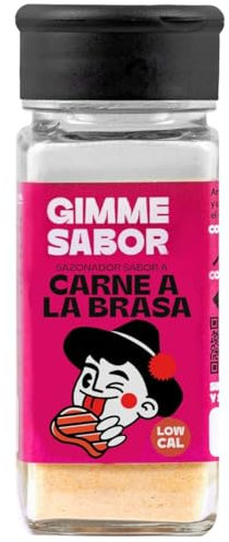 Especias con sabor I Sazonador vegano I Sin alérgenos, sin gluten y sin aditivos I Vegano al 100% I Especias Veganas I Mix de Especias I GIMME SABOR (55g, CARNE A LA BRASA Edición Limitada)