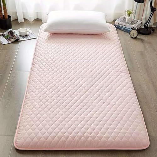 Tragbare Faltmatratze, dicke Boden-Isomatte, volle Größe, Futon-Pad für Camping, Liege, Bett, Couch, leichte Reisematratze – FBIFFQQQD-PINK-180 x 200 cm