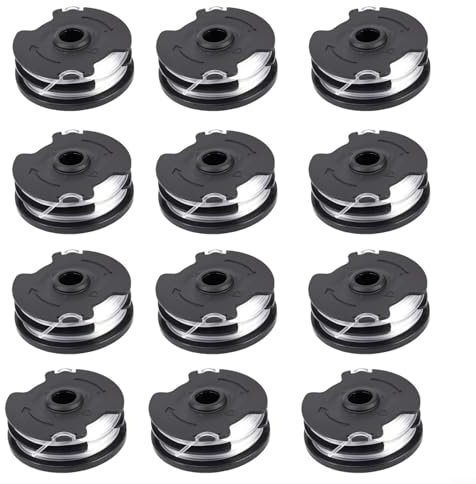 Lot de 12 bobines de rechange pour débroussailleuse sans fil Parkside PRTA 20-Li C3 IAN351753 5 m de fil en nylon de 1,4 mm de diamètre