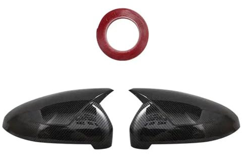 Auto Rückspiegel Regenschutz,Außenspiegel für 2 x schwarze Rückspiegel-Abdeckkappen im Carbonfaser-Stil, passend für Audi A4 B9 Quattro S Line A5 S5 RS5.(Carbon fiber pattern)