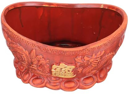 Abaodam Ceramic Flower Pot and Traditional Chinese Style Planting Pot Indoor Desktop Dragon Phoenix Relief Pottery Home Gardening Planter Decorative Sculpture