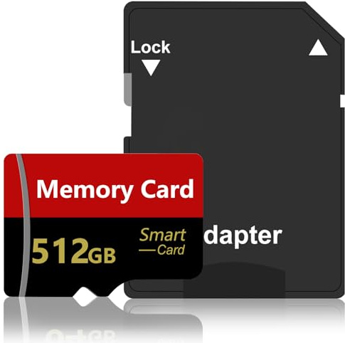 Scheda SD 512GB Grande Capacità Alta Velocità Scheda di Memoria 512GB SD Card Mini Portatile Memory Card per Smartphone, Drone, Fotocamera, Tablet