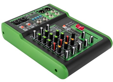 Audio Mixer 8 Kanal, 48V Professioneller Mischpult mit 99 DSP Digitaleffekten, Phantomspeisung Audio Mischpult Konsole Verstärker DJ Live Mixer für TonstudioDI-4/6/8UX Serie