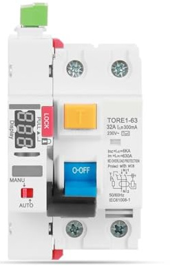 Disjoncteur Différentiel Modulaire De Type A Avec Réenclenchement Automatique Par LED, 40 A, 63 A, 30 MA, 100 MA, 300 MA, Interrupteur De Sécurité, Disjoncteur Différentiel 220 V(40A)