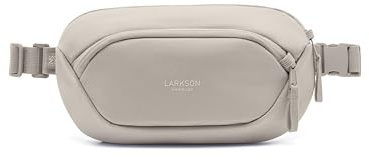 Larkson Sling Bag Herren & Damen Beige - Helge Large - Anti Diebstahl Crossbody Bag mit RFID Blocker - Bauchtasche für Alltag, Festival & Reisen - Wasserabweisend