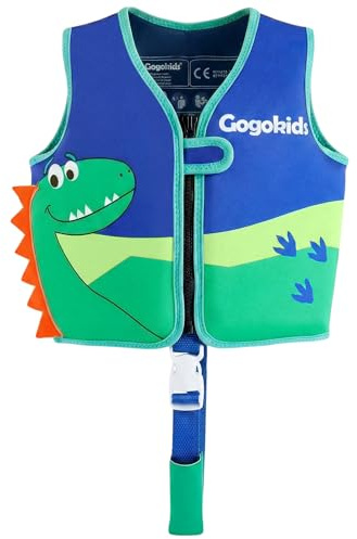 Gogokids Kids Swim Vest 15-30kg, Learn to Swim Float Swimwear for Toddler, Children Ultra-Soft Buoyancy Neoprene Jacket with Adjustable Crotch Strap for Swimming, Pools & Beach, 1-8 Years Old