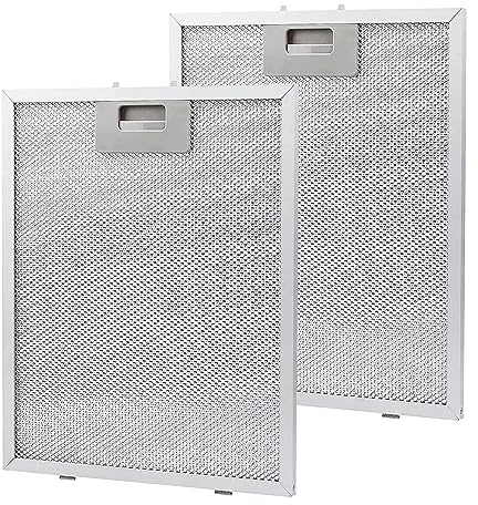 2 filtri antigrasso in metallo per cappa aspirante, filtro per cappa aspirante, filtro separatore olio e gas, accessori da cucina in alluminio, universali per cappe da cucina