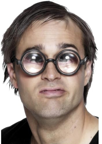 Smiffys Vergrößere Deine Augen Brille Schwarz, One Size
