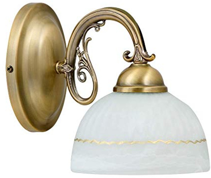 Elegante Wandleuchte Glas Schirm Jugendstil E27 in Bronze Wohnzimmer Schlafzimmer Wandlampe